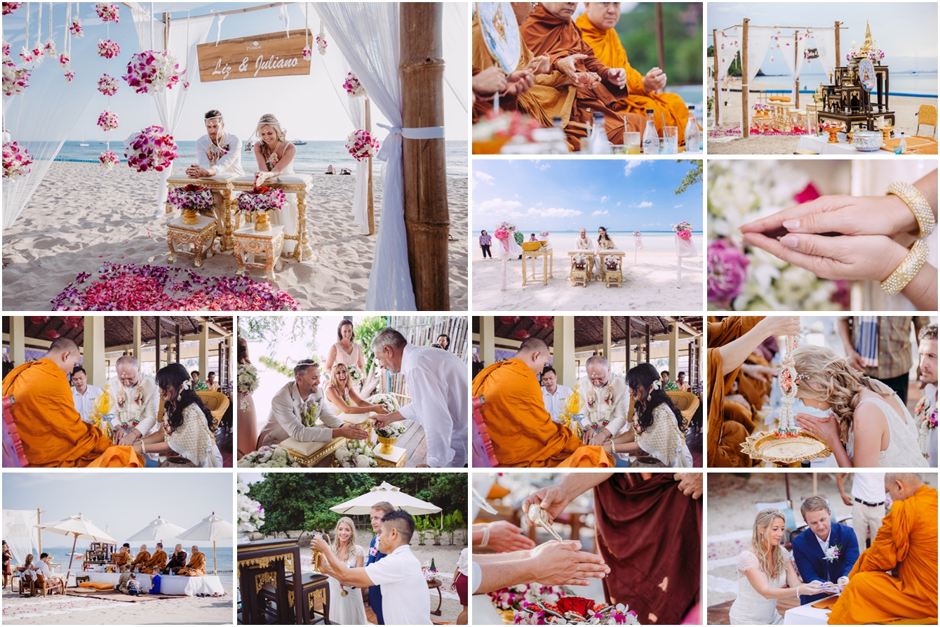 Hochzeit am Strand. Buddhistische Trauungen in Thailand mit Mönchen